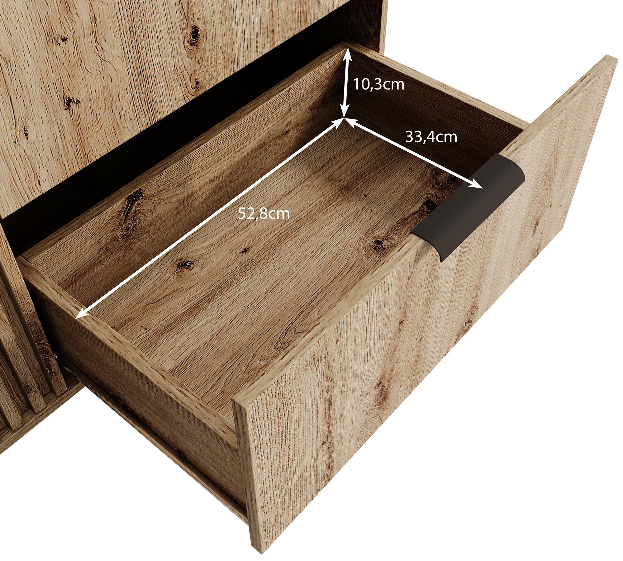 Meubella - Vitrinekast Evy - Eiken - 100 cm