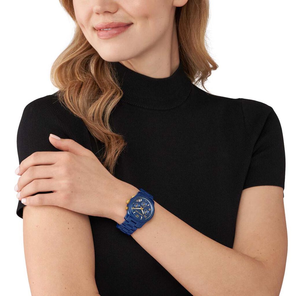 Montre Michael Kors Fossil Runway Bleu