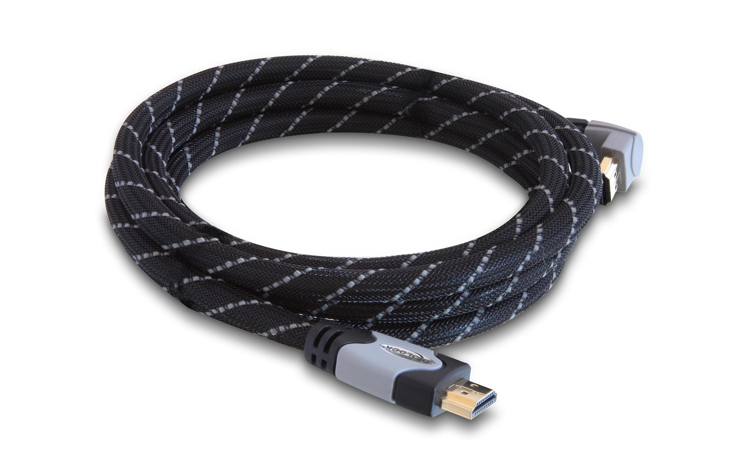 Kabel gewinkelt oben HDMI - HDMI, 1 m, GrauDelock Kabel High Speed HDMI mit Ethernet – HDMI A Stecker > HDMI A Stecker gewinkelt 4K 1 m