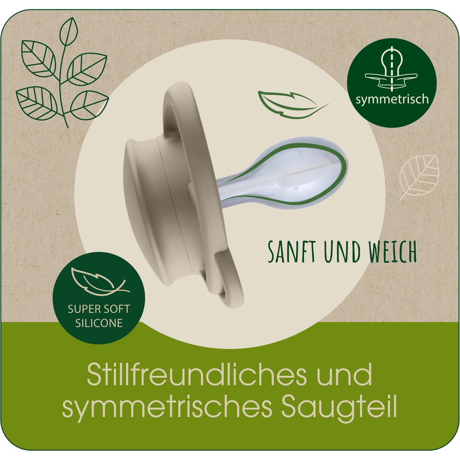 nip® Schnuller My Butterfly Green, Größe 2 (5-18 Monate), Silikon Orange
