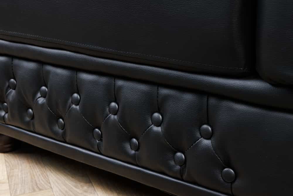 Design Sessel CHESTERFIELD 110cm matt schwarz Knopfheftung Federkern
