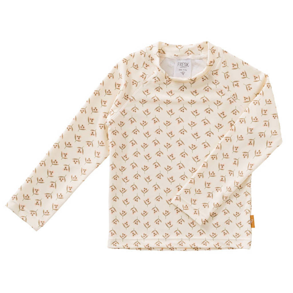 UV T-shirt met all over print ecru