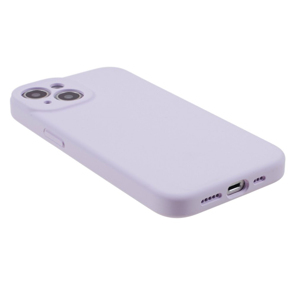 iPhone 15 Silikon Case Hülle mit Kameraschutz - Lila