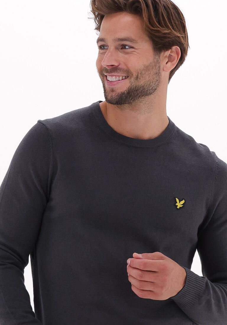 LYLE & SCOTT grijze lyle & scott trui cotton merino crew jumper