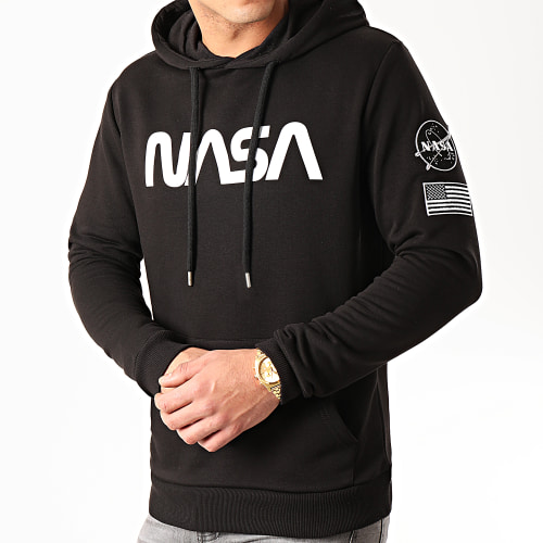 Sweat Capuche Patches Black And White Noir