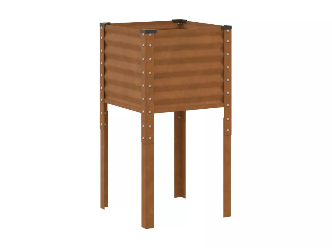Jardinière bac lit surélevé marron 45 x 45 x 88 cm 02_0037618