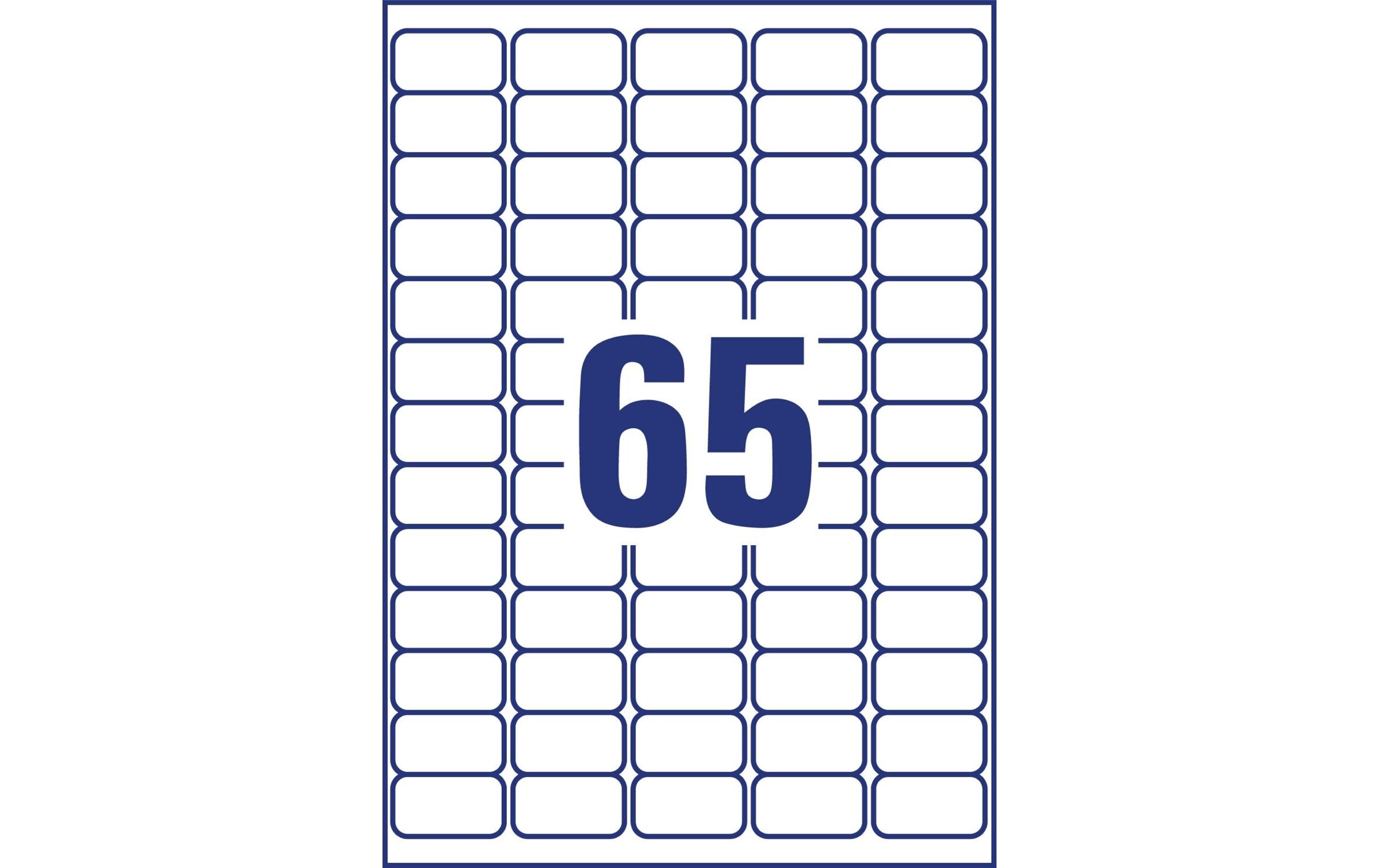 Tiefkühletiketten 38.1 x 21.2 mm, 25 BlattEtiketten aus kälteresistentem Papier