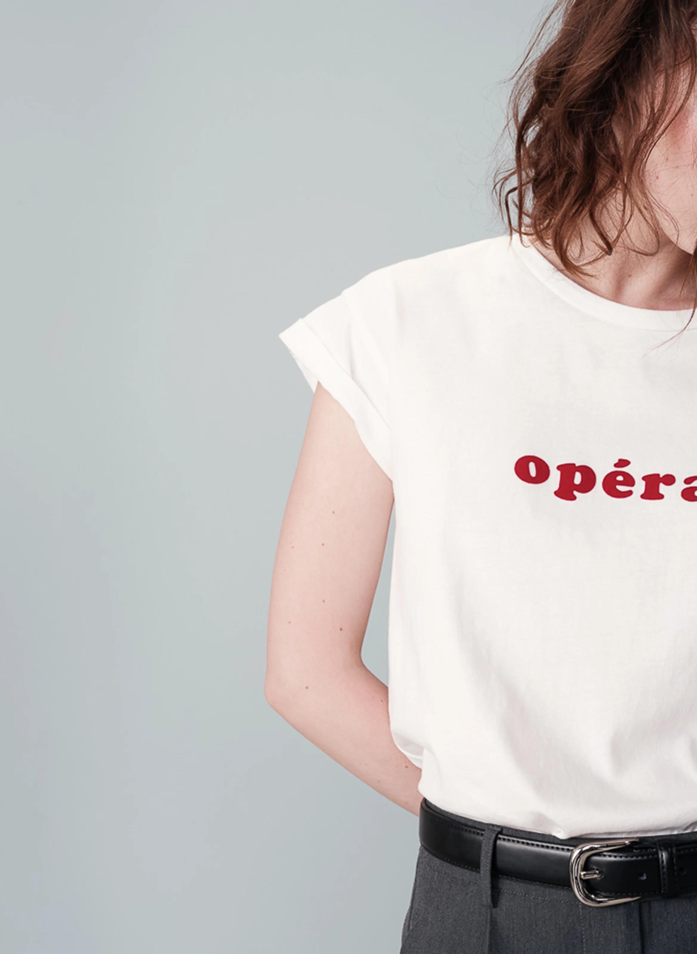 NOODLE - Tee-shirt à message imprimé en coton | Beige