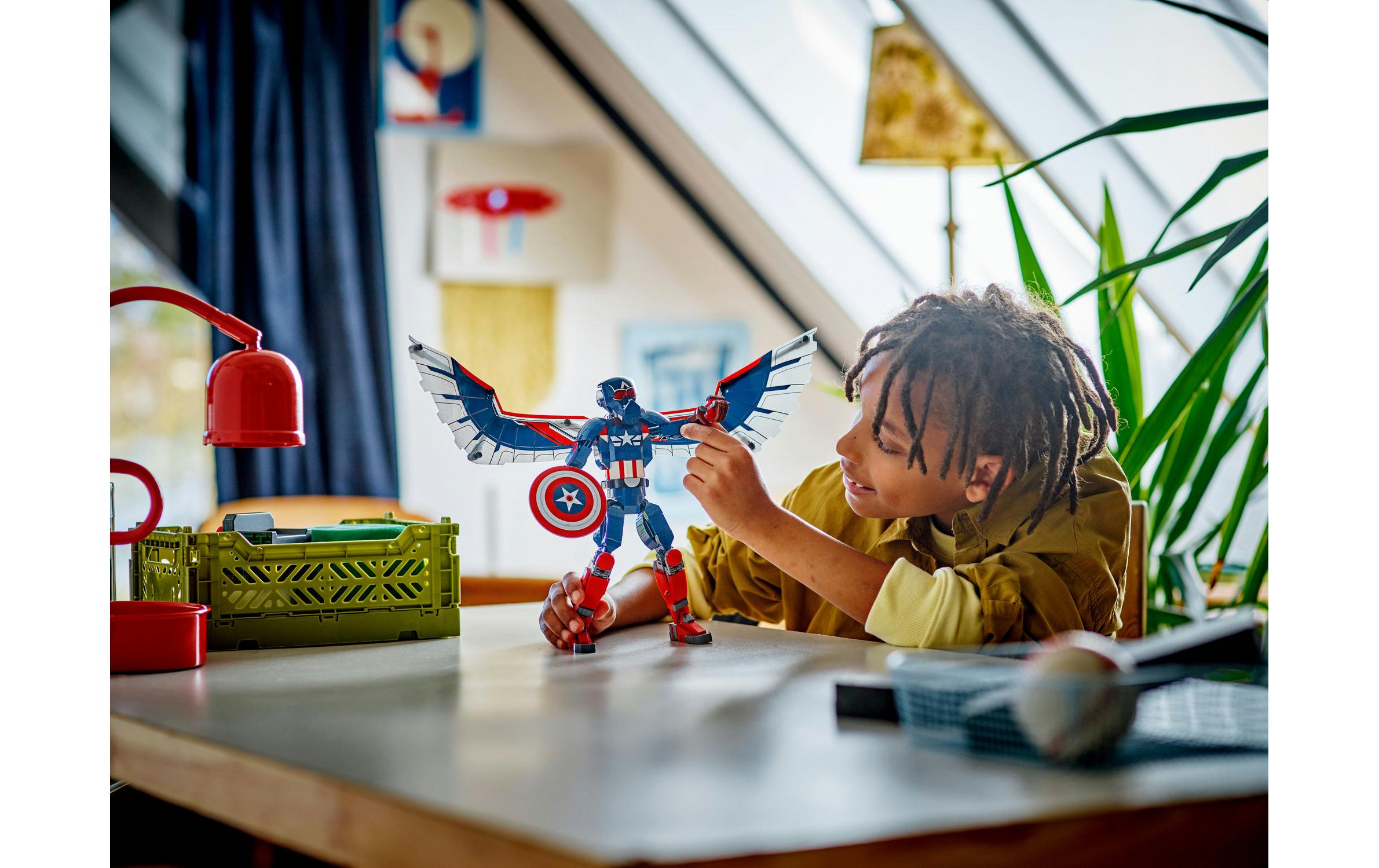 New Captain America Baufigur 76296Bewegliche Captain America Baufigur mit Flügeln
