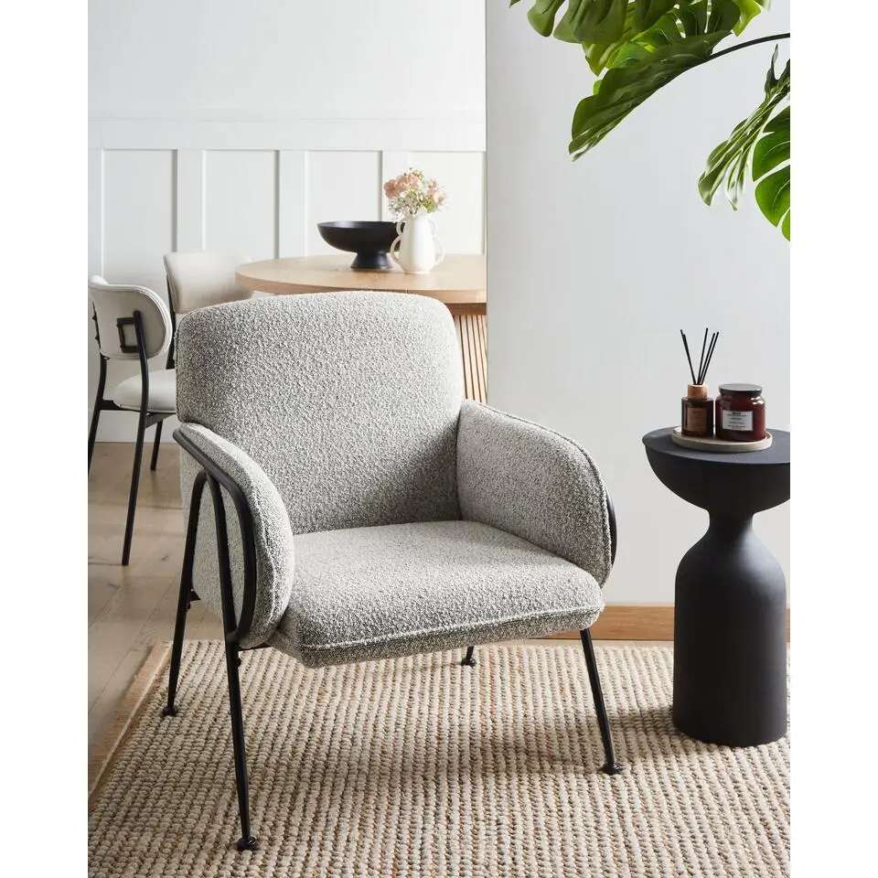TRYSNES - Fauteuil - Zwart/Wit - Polyester