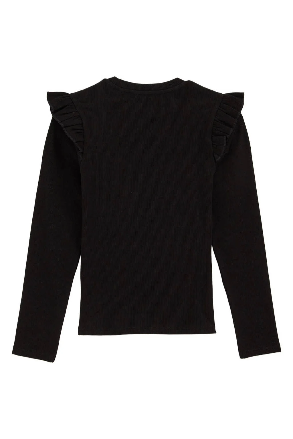 WE Fashion longsleeve zwart rib gebreid