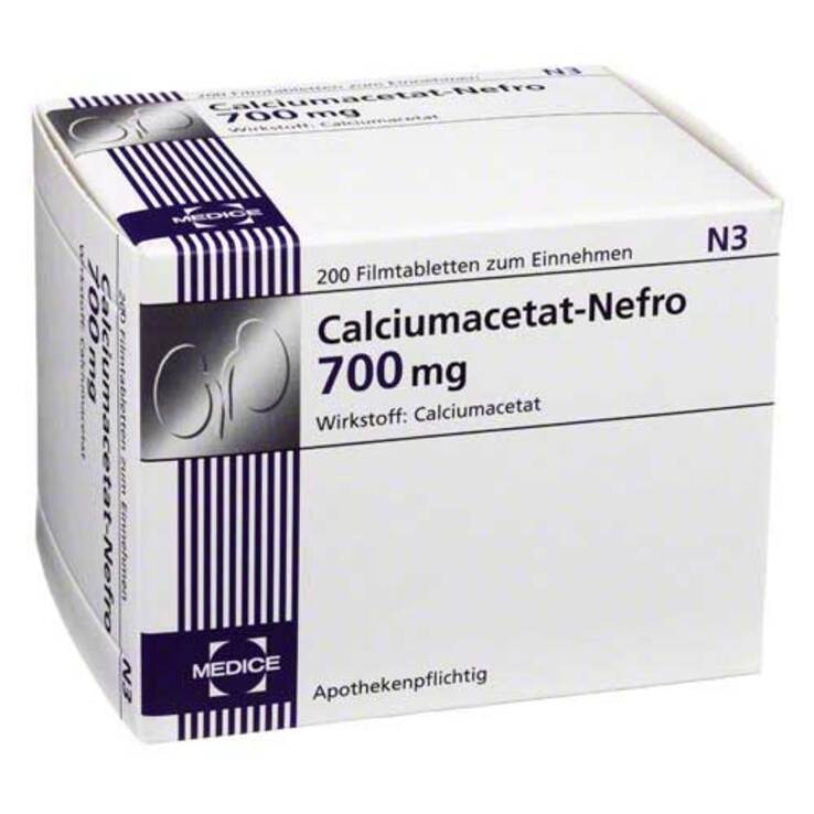 Calciumacetat Nefro 700 mg Filmtabletten, 200 St