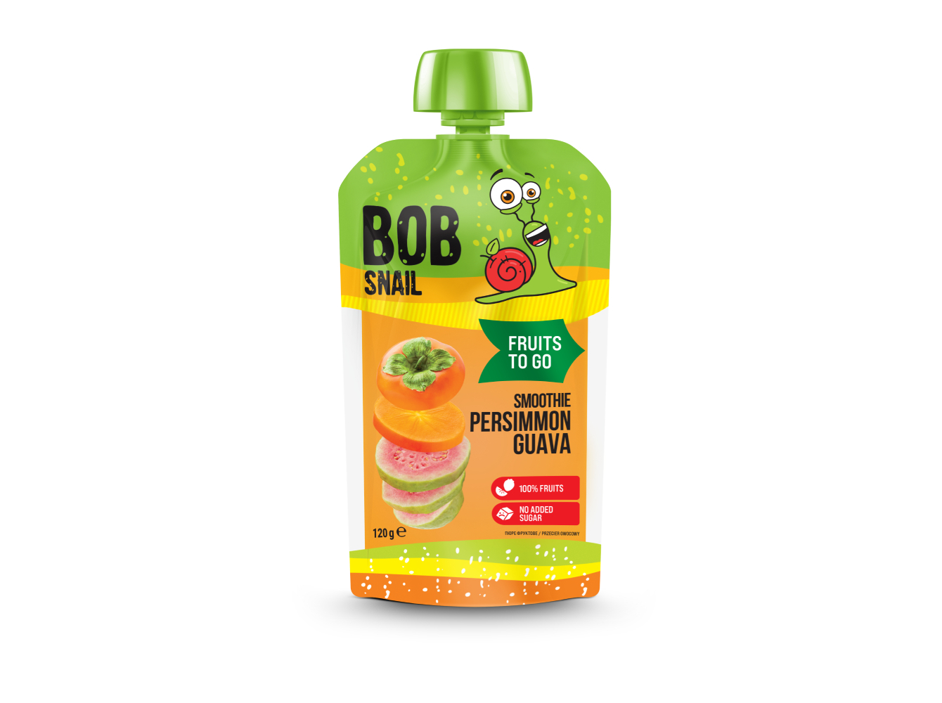PURÉ DE FRUTA BOB SNAIL DIÓSPIRO E GOIABA 120 G