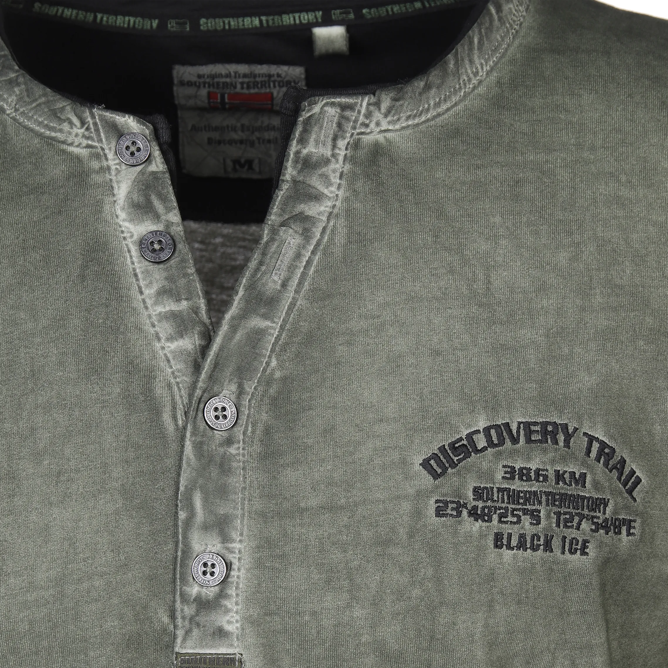 Herren Henleyshirt mit Stickerei
