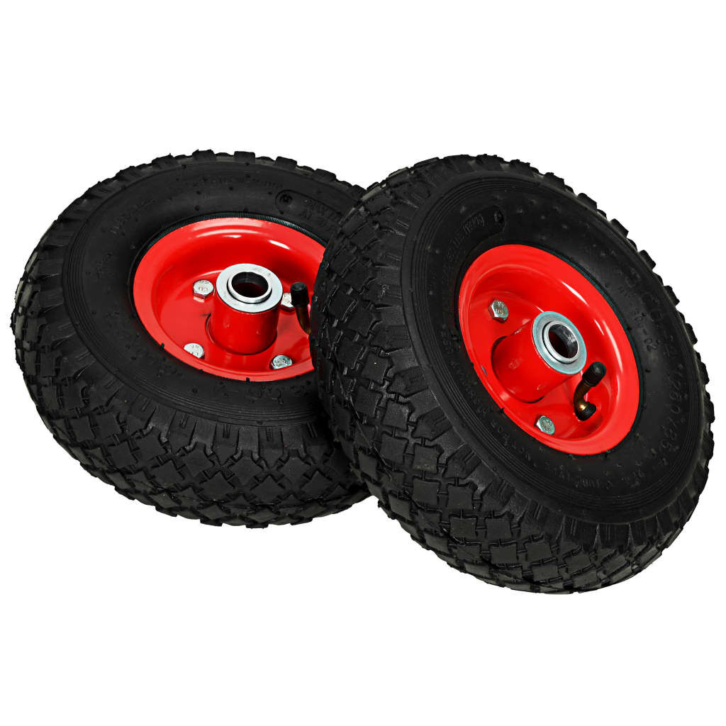 vidaXL Transportwagenwielen, 2 stuks, rubber, 3.00-4 (245x82)