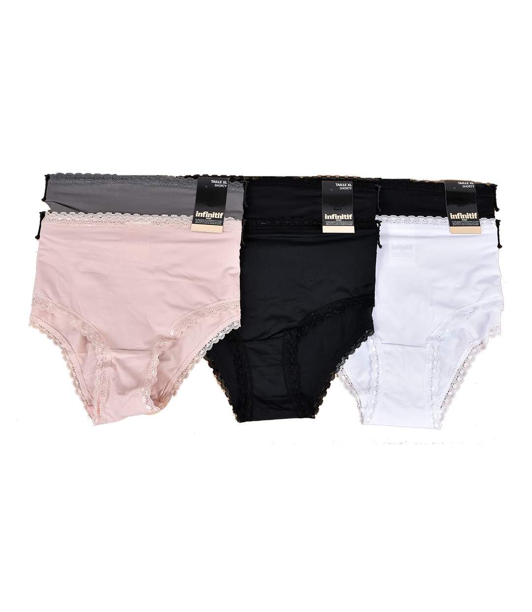 Culottes Femme INFINITIF Confort Qualité supérieure -Boxer, Shorty, String Shorty Uni Pack de 6 en Microfibre