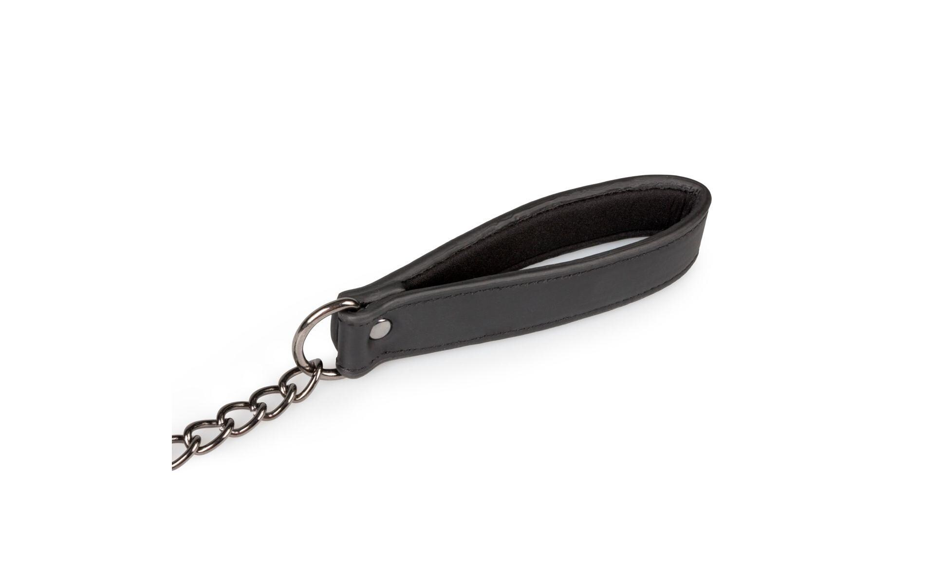 Fetisch Halsband mit Leine SchwarzHochwertiges Bondage-Halsband