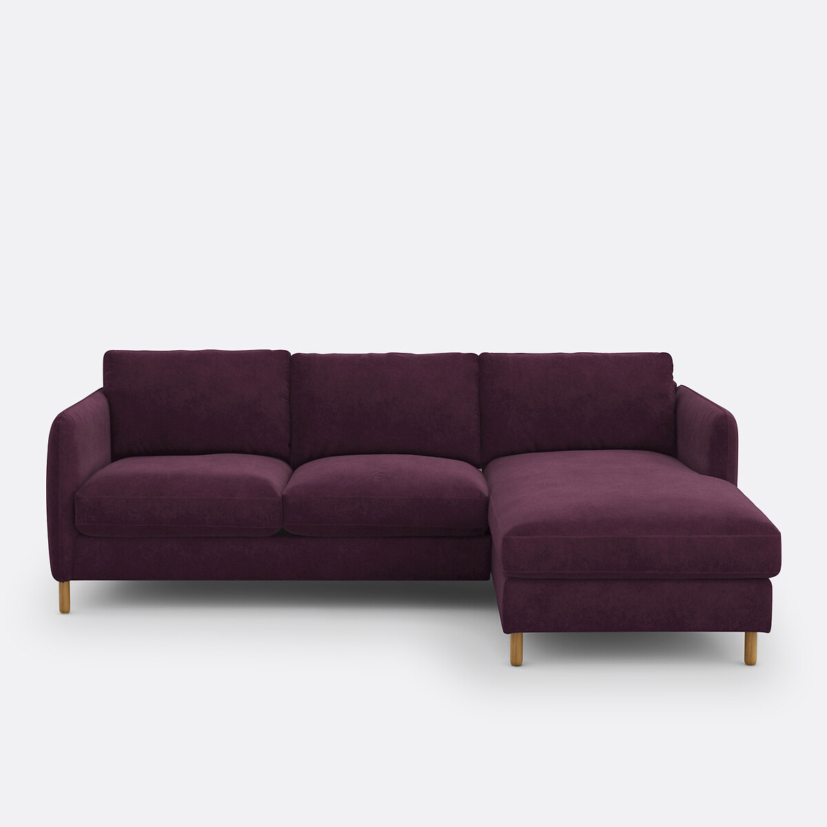 LA REDOUTE INTERIEURS<br>Sofá de canto em veludo, direito, Loméo