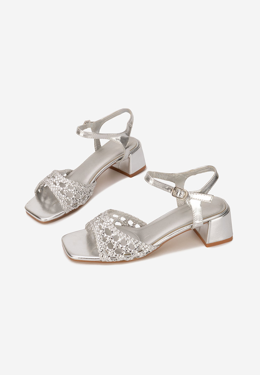 Sandales à talon épais argent Gentalya
