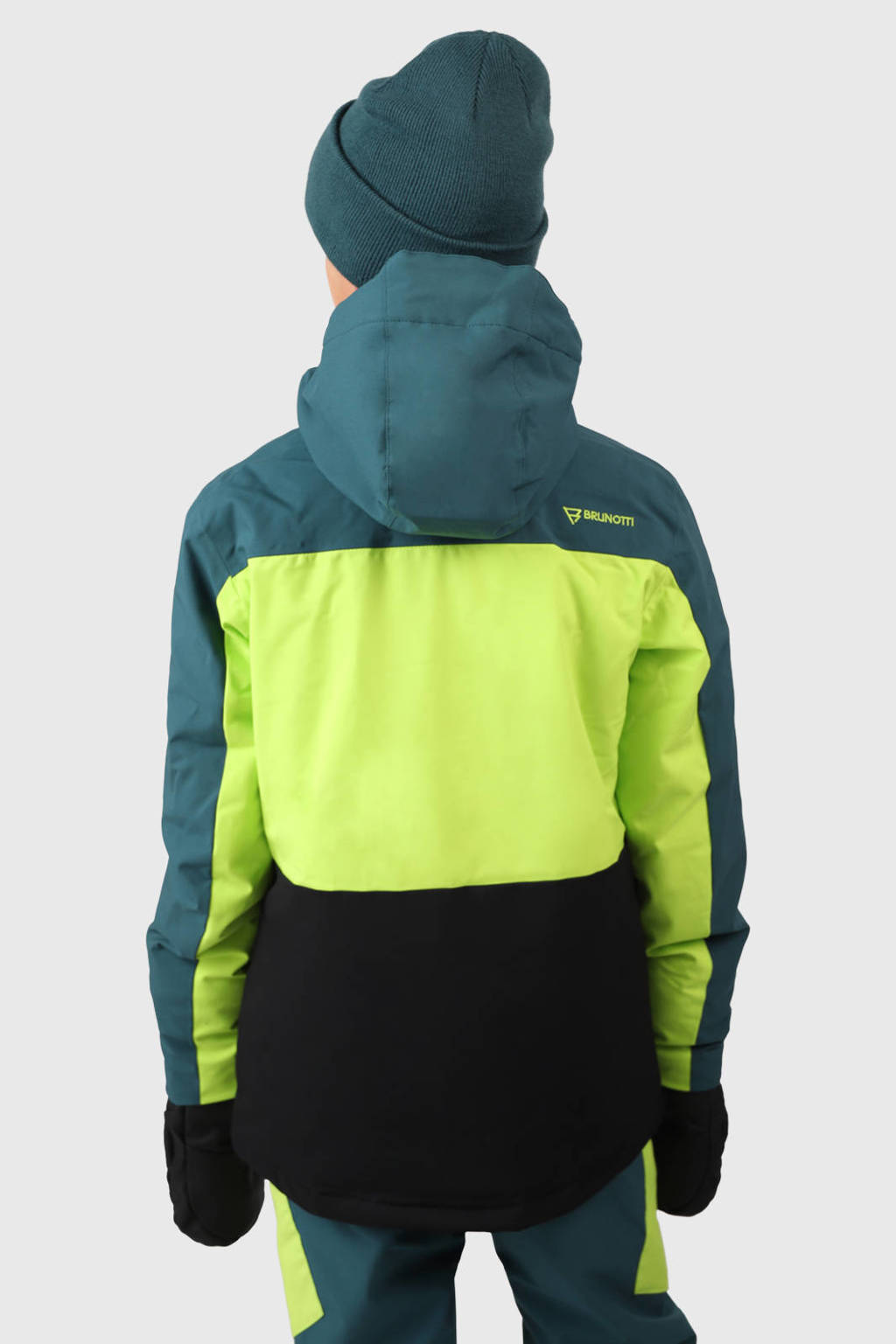Brunotti ski-jack Aratiny petrol/geel/zwart