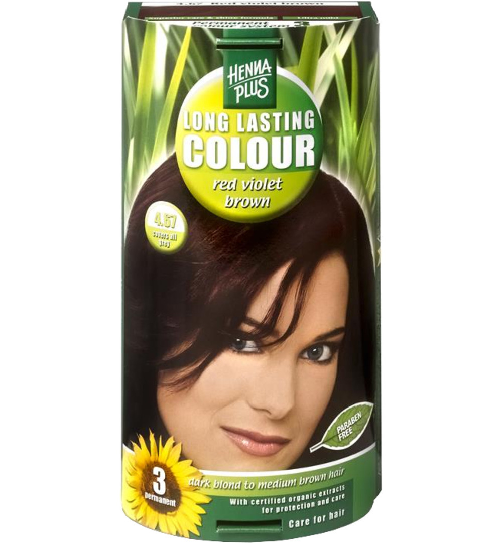 Hennaplus Long lasting colour 4.67 red violet brown (100 ml)