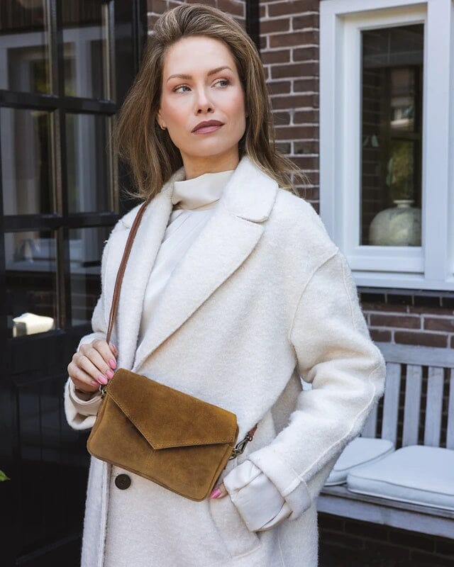Chabo Rio Romy Crossbody Bag Suede Light Cognac