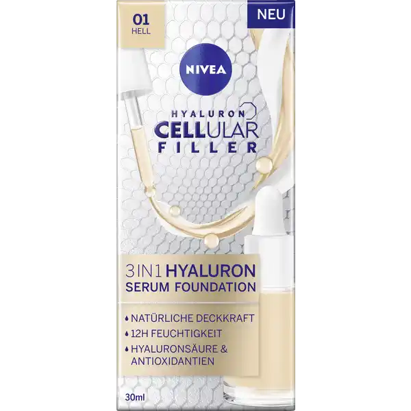 Cellular Filler 3in1 Hyaluron Serum Foundation 01 Hell