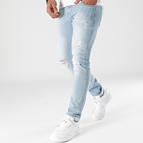 Jean Slim Fit Avec Déchirures 1869 Bleu Wash