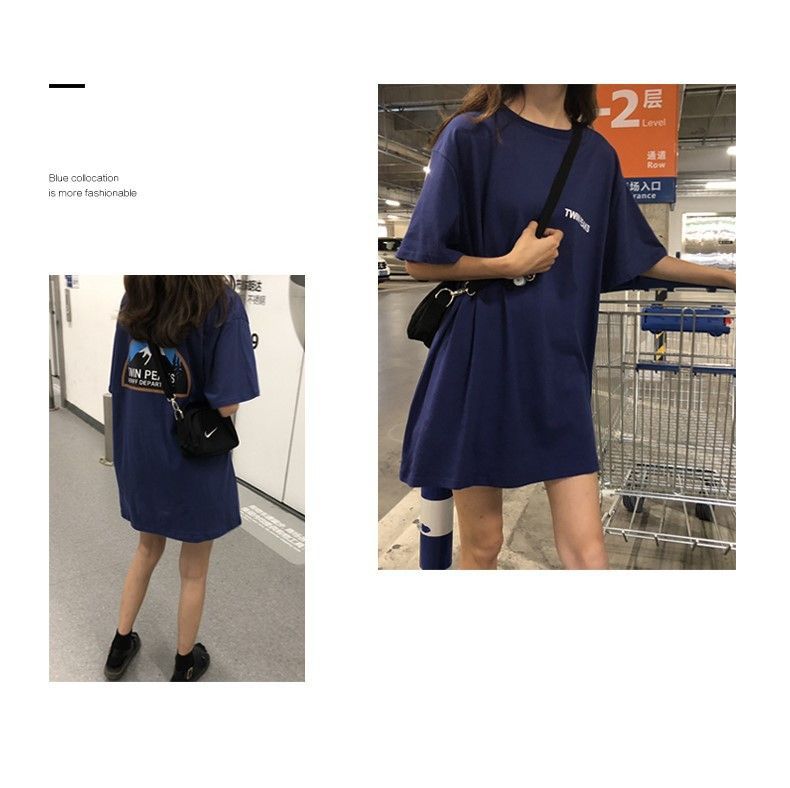 Moon City - Oversized T-shirt met print en elleboogmouwen
