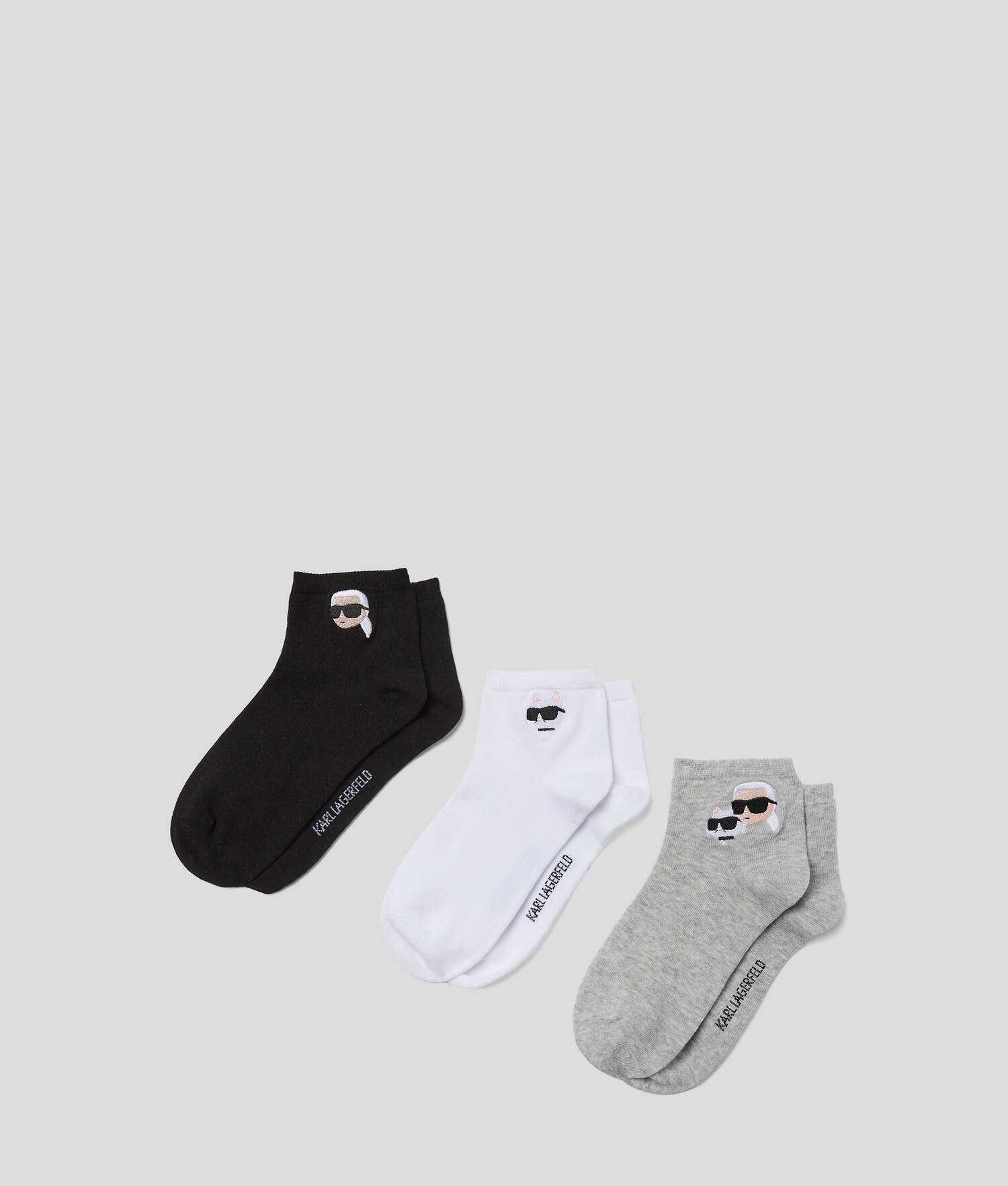 SOQUETTES IKON – LOT DE 3 - Noir/Blanc/Gris