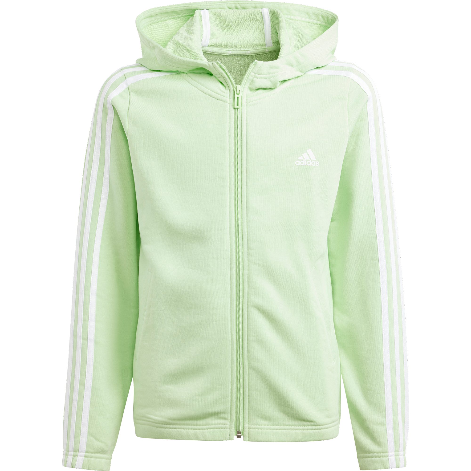 adidas Essentials 3-Streifen Full-Zip Kapuzenjacke Mädchen semi green spark