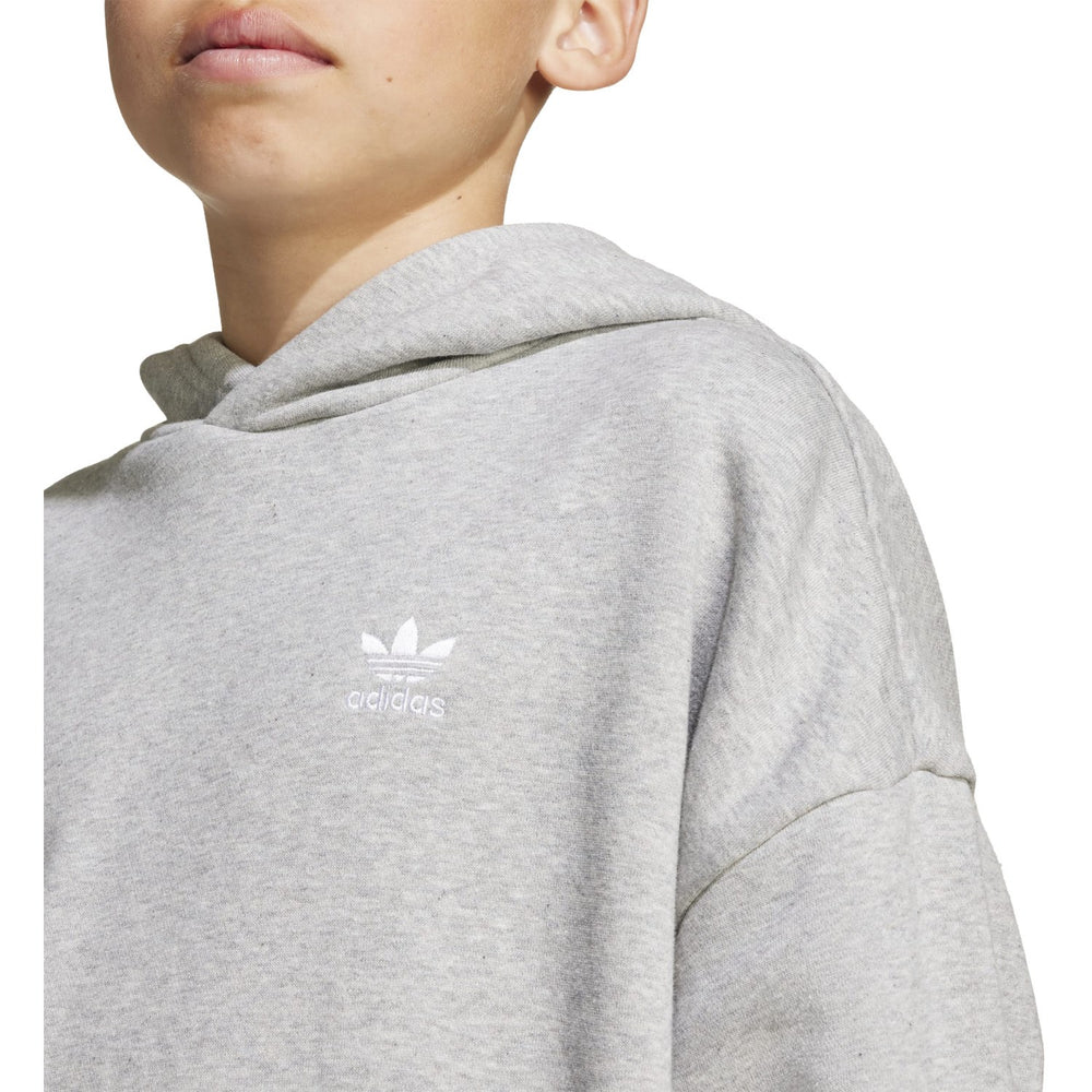 Køb adidas Originals Medium Grey Heather/White Loose Hættetrøje Fl