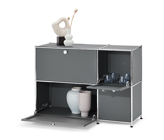 Sideboard »CN3« mit 4 Klappen, grau