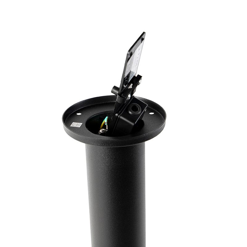 Buitenlamp zwart met grondpin en kabelmof 50cm IP44 - Solo