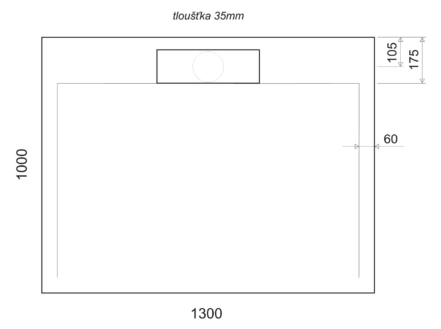 Gelco Irena rechthoekige douchebak antislip 130x100cm wit