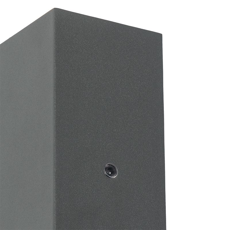 Wandlamp grijs 2-lichts IP44 met schemersensor - Baleno