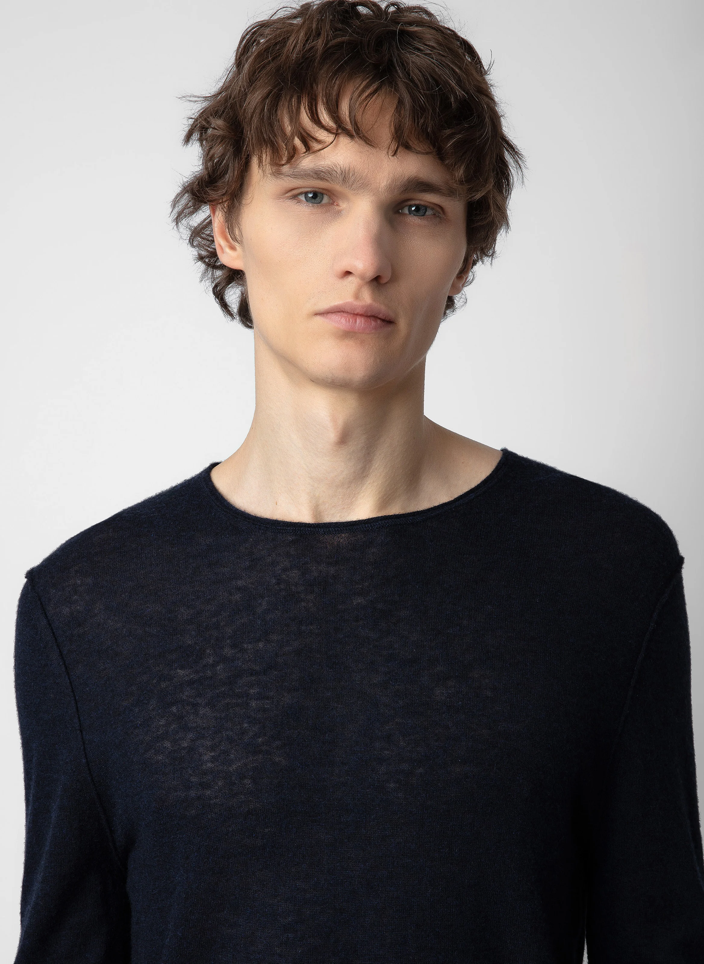 TEISS - Pull col rond en cachemire | Bleu