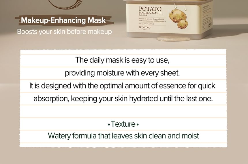 SKINFOOD - Dagelijks masker met aardappelmadecassoside