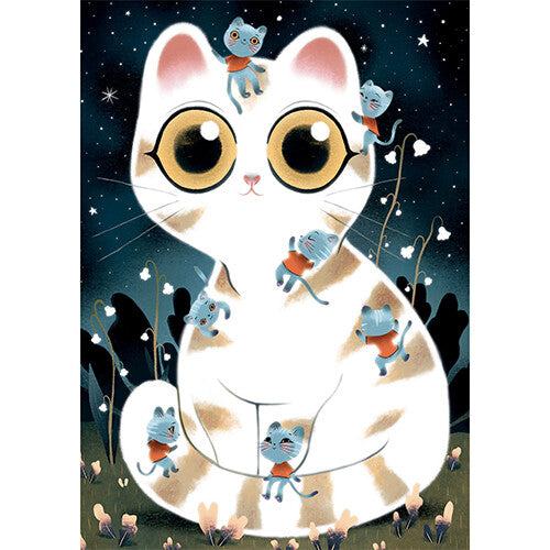 Djeco puzzel glow in the dark knuffelige kat - 50st
