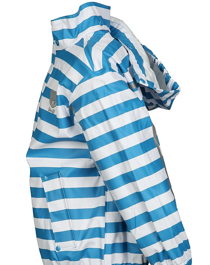 Regenjacke STRIPES ALLOVER mit abnehmbarer Kapuze in blau/weiß