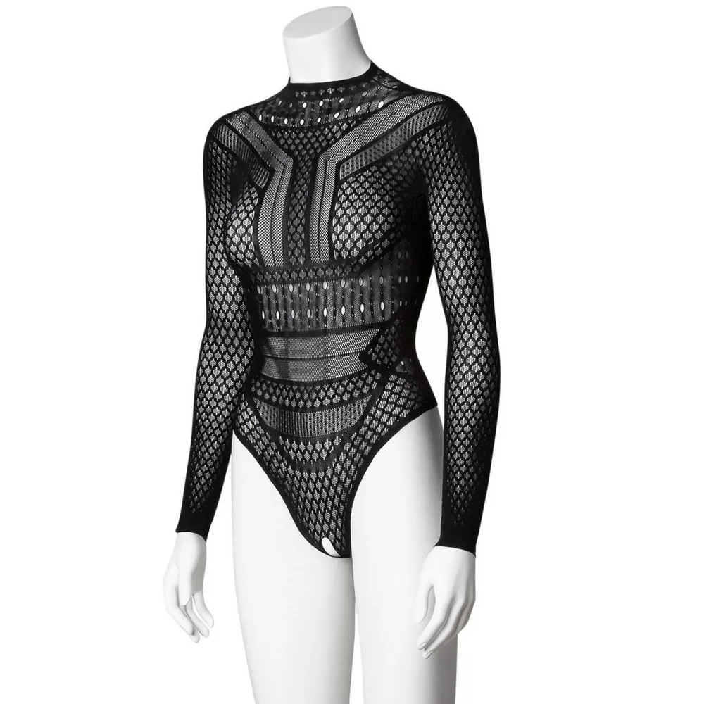 NORTIE Gry Bundløs Bodystocking m. Lange Ærmer - Onesize