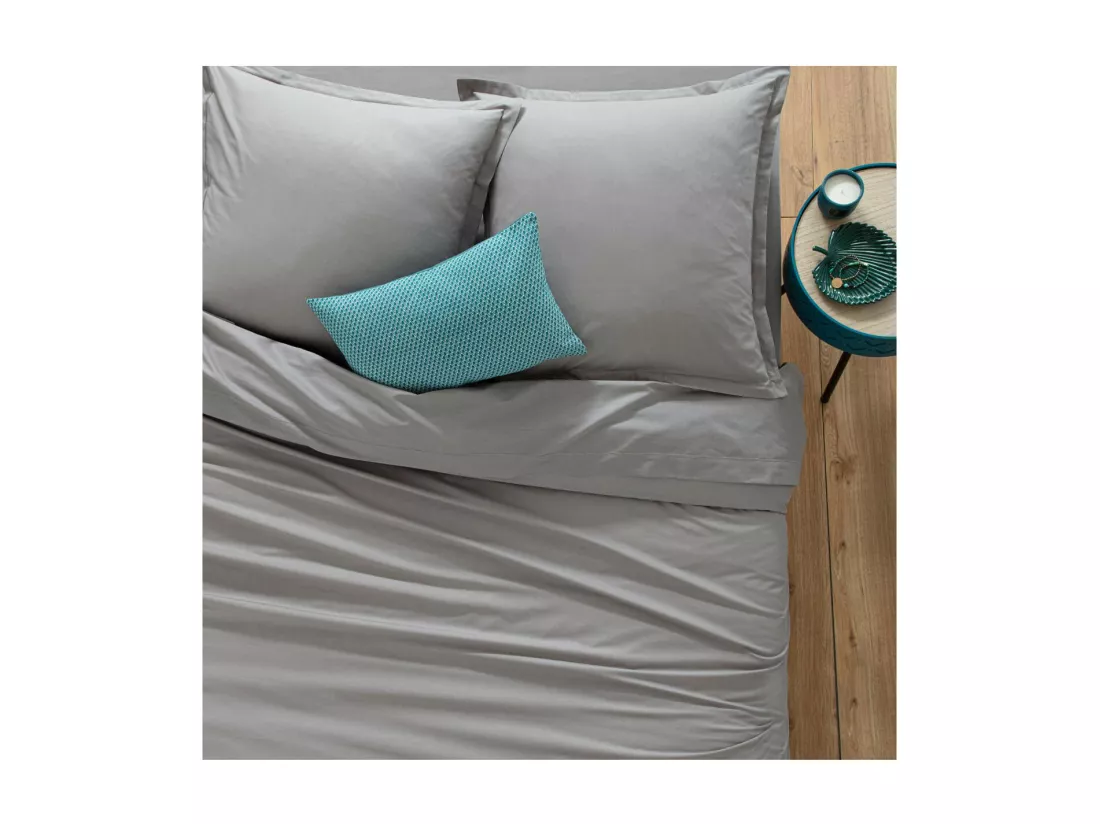 Housse de couette 2 Personnes en Coton Gris souris 240 x 220 cm