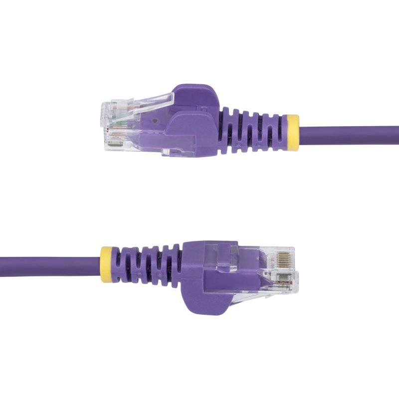 StarTech.com Câble Ethernet CAT6 Violet Fin de 1m, Sans Accroc, 100W PoE, UTP, LSZH, Fil de Cuivre Pur 28AWG, Cordon Patch Réseau RJ45 avec Serre-Câble, Contrôlé Fluke