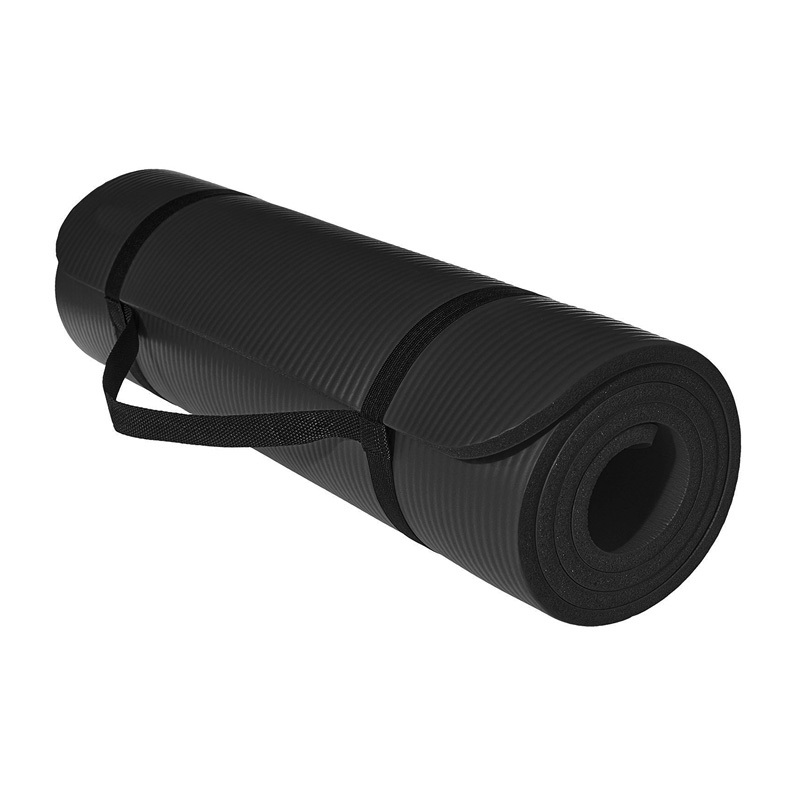 ForzaFit 12 mm yoga mat met draagriem - Black