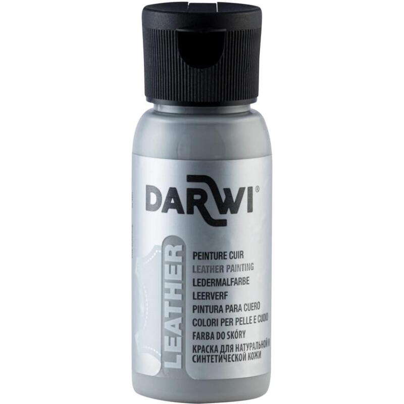 DARWI Flacon de 50 ml de Peinture sur Cuir - Gris souris