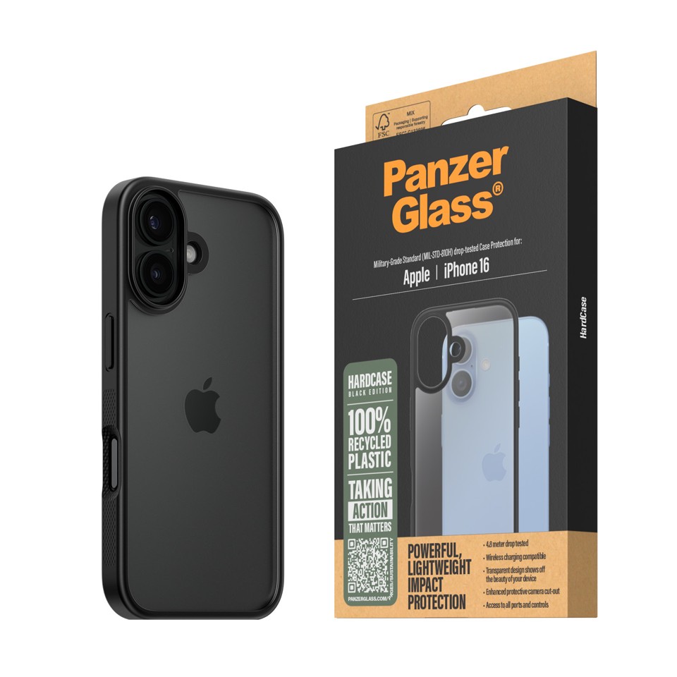PanzerGlass - HardCase - iPhone 16 - Sort