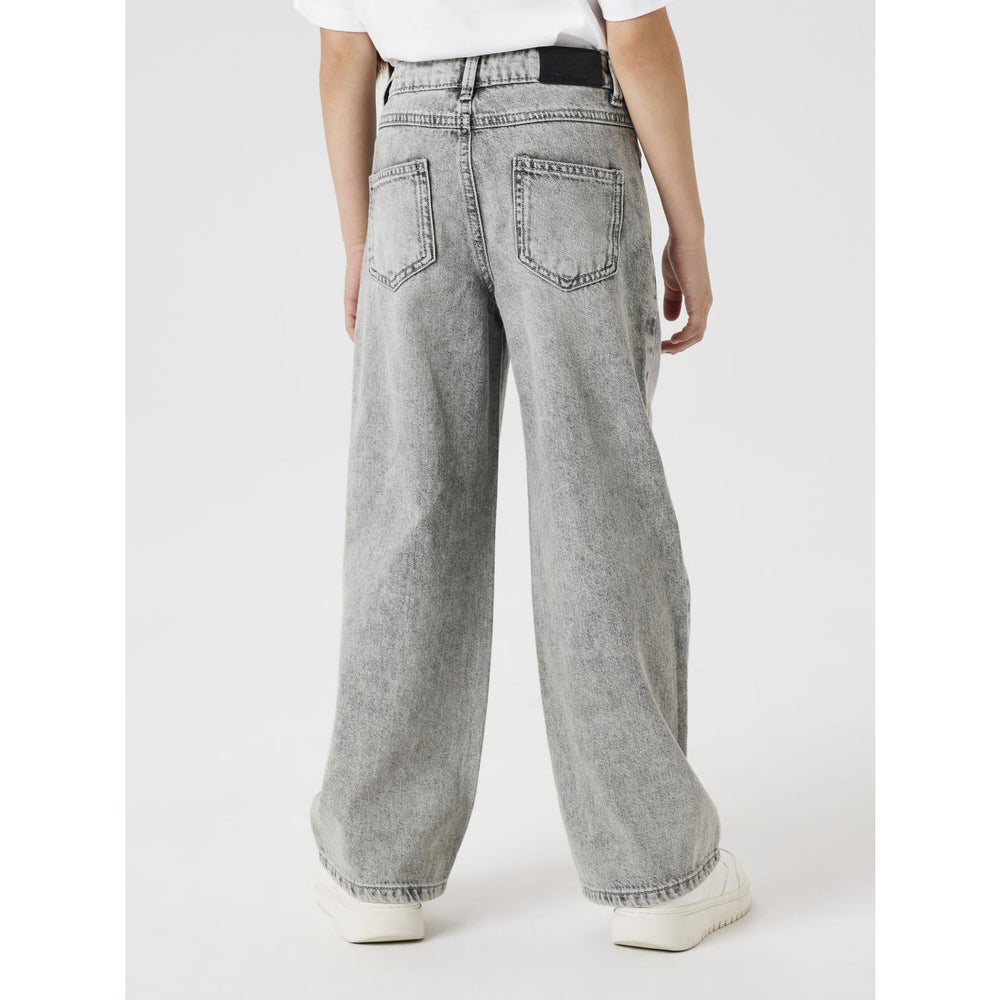 Køb Name It Light Grey Denim Nkfrose Hw Wide Jeans Destr 1411-Be Noos