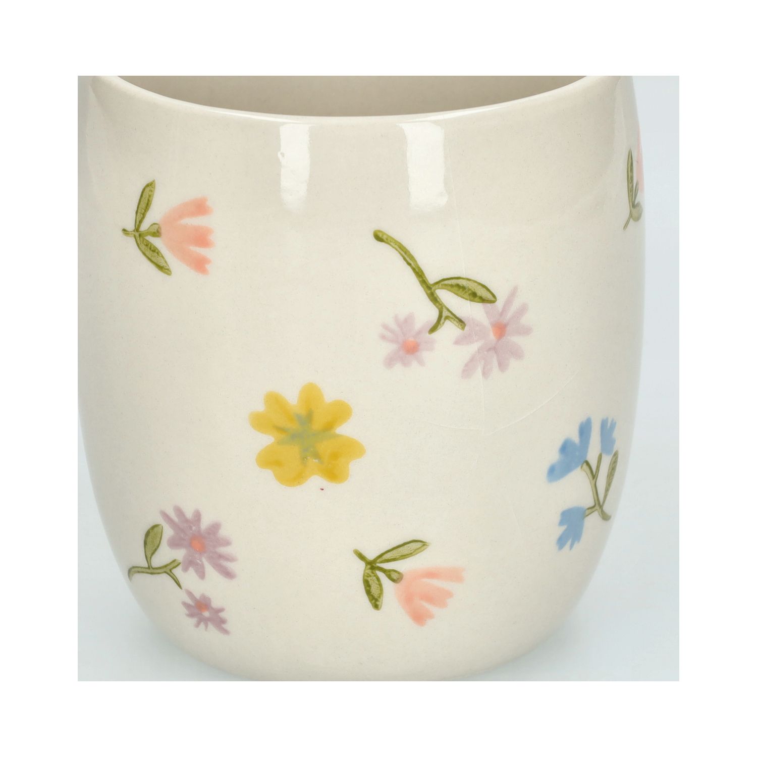 Theemok, steengoed, kleine bloemetjes, Ø 9,5 cm