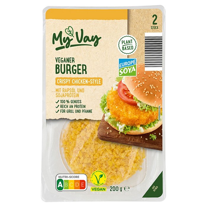 MY VAY Veganes Burger Sortiment 200 g, Crispy Chicken-Style