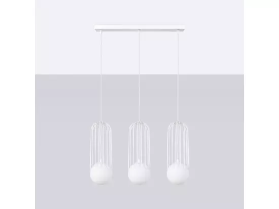 Applique Brina moderne en acier - 3 sources lumineuses - L.54 x H.115 cm - blanc